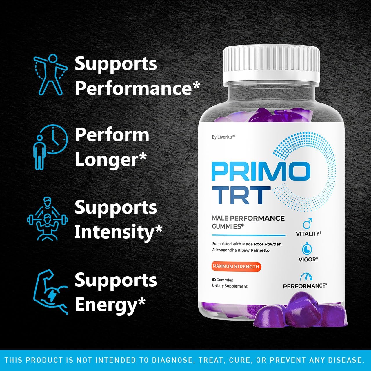 (5 Pack) Primo TRT Gummies - Official for Men Advanced Natural Formula, PrimoTRT Male Gummies for Maximum Performance & Support for Overall Wellness Reviews, Primos TRT Gummys for 5 Months - Image 2