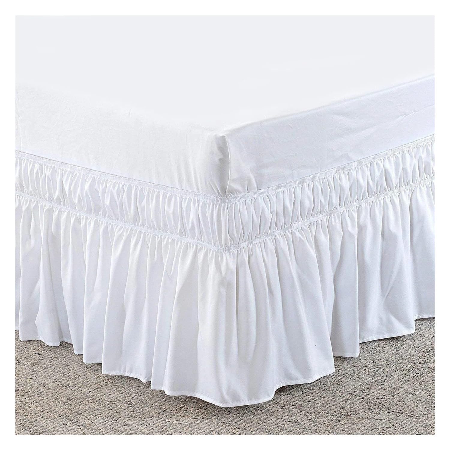 Letto matrimoniale, matrimoniale, matrimoniale, queen-size, con balze, con elastico regolabile, 40 cm, altezza Jupe de Lit(caffè scuro, Twin 190,5 x 99 x 40 cm)