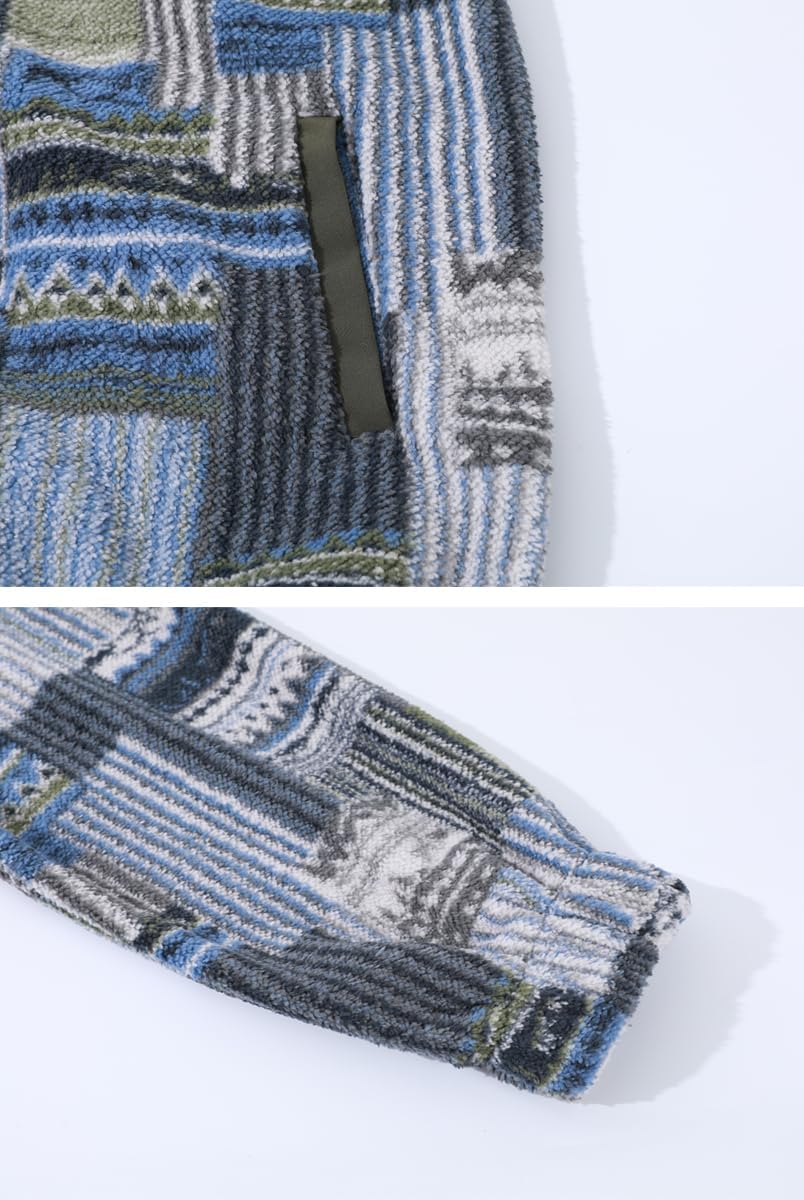 chouyatou Women's Fleece Jacket Tribal Aztec Print Long Sleeve Button Down Shacket Jacket Coats - Image 6