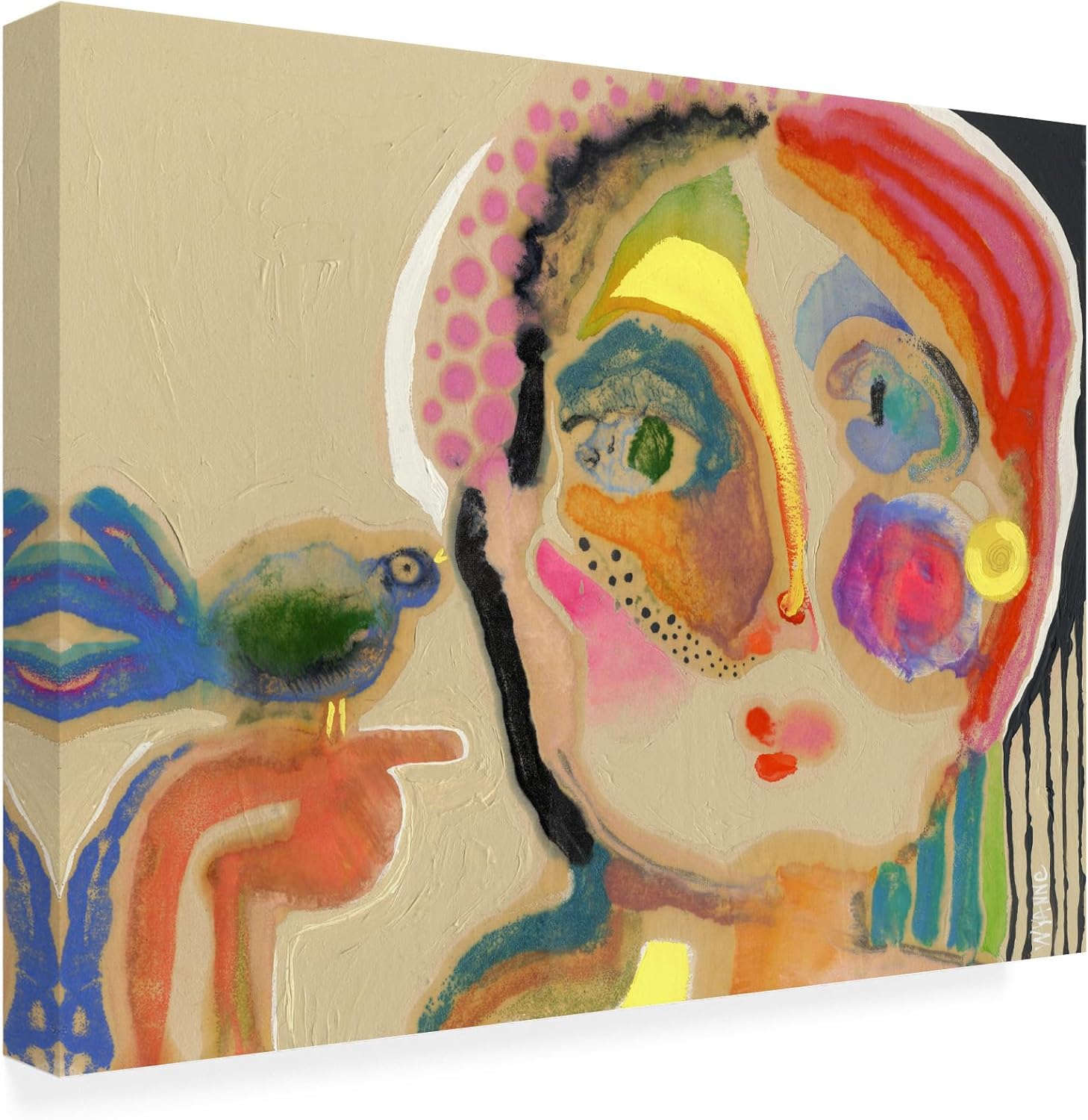 Wrapped Canvas Wall Art - Wyanne 'The Talker' Wall Art for Living Room, Bedroom, or Office Décor - 24x32