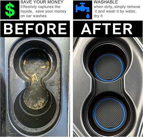 Miniatura 5 de SENSHINE Accesorios para Chevrolet Chevy Trax 2024, portavasos, inserto, forro de consola central, bolsillo de puerta, almohadilla antideslizante