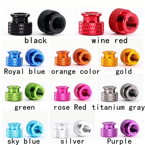 6063 Aluminum Alloy Chassis Hand Tightening Nuts 10 Pieces Metal Plate Panel Computer Case Screw Cap DIY Aluminum Alloy Nut M3 M4 M5 M6 1/4-20#6-32#8-32 (Gold, #8-3210pcs)