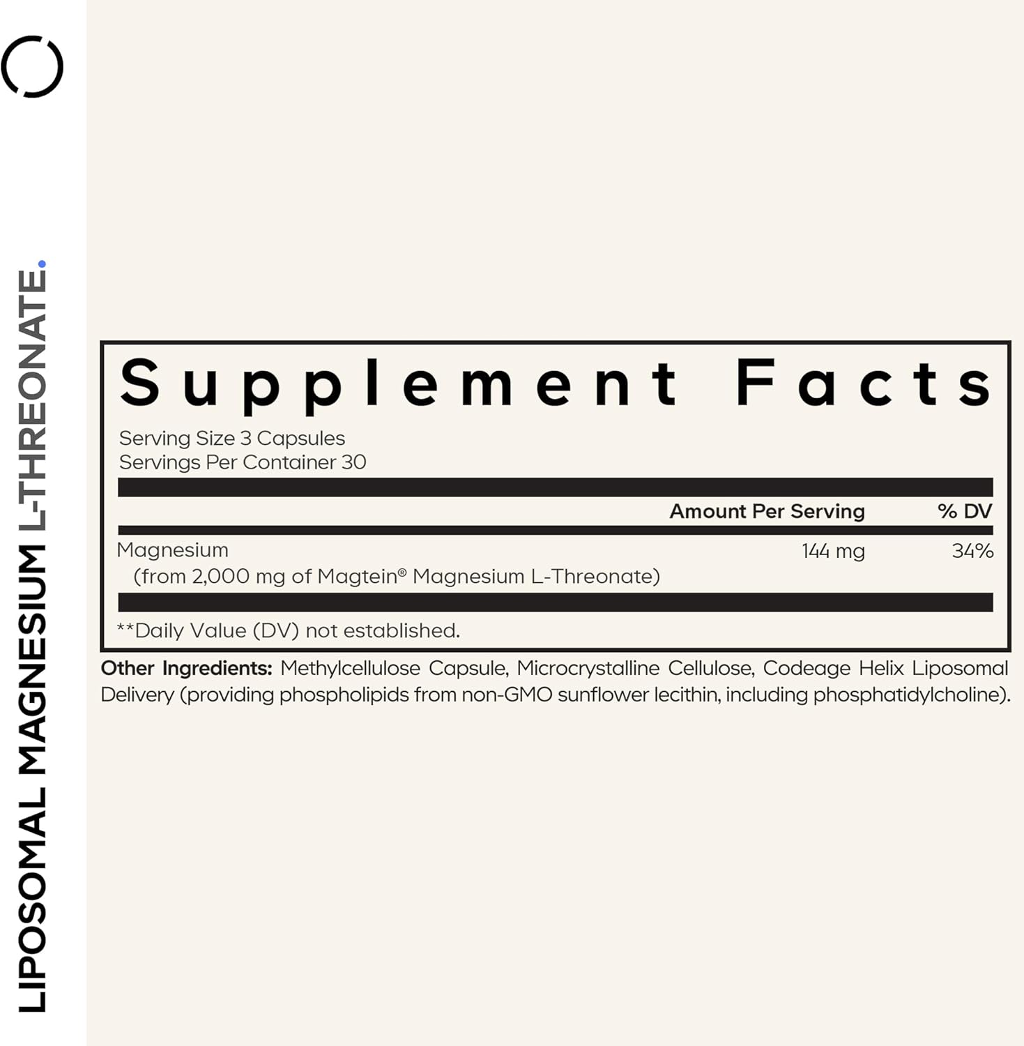 Codeage Liposomal Magnesium L-Threonate Supplement, Patented Magtein Magnesium Threonate for Brain Health, Memory and Cognitive Function Support, Bioavailable, Non-GMO - 90 Capsules - Image 2