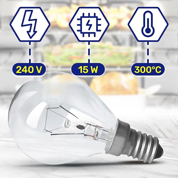 MONTERAL Bombilla E14 para Horno 230V 40W 300°С con Código Original 00057874 057874 para Bosch para Siemens 5027989000/3 50279890003 para Electrolux para AEG - 5