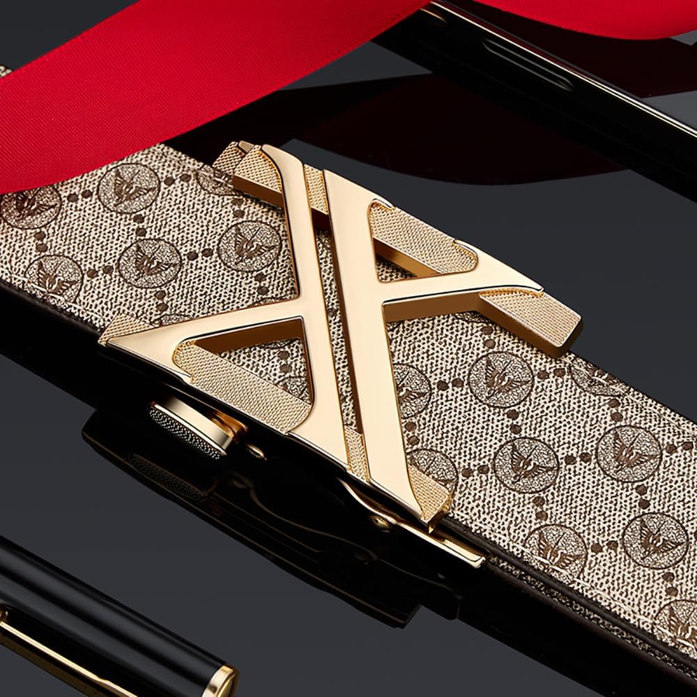 VANNANBA Letter X Belt for Men,Luxury Stylish Designer Ratchet Belts for Dress Casual Pants - Image 3