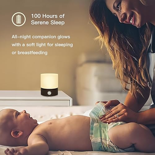 Miniatura 4 de Lámpara de mesa pequeña, luz nocturna portátil regulable con temporizador para niños, luz LED cálida de 3000 K, lámparas de noche pequeñas para