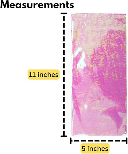 Miniatura 5 de Iconikal Bolsas para violonchelo, holográficas iridiscentes, 5 x 11 pulgadas, 100 unidades