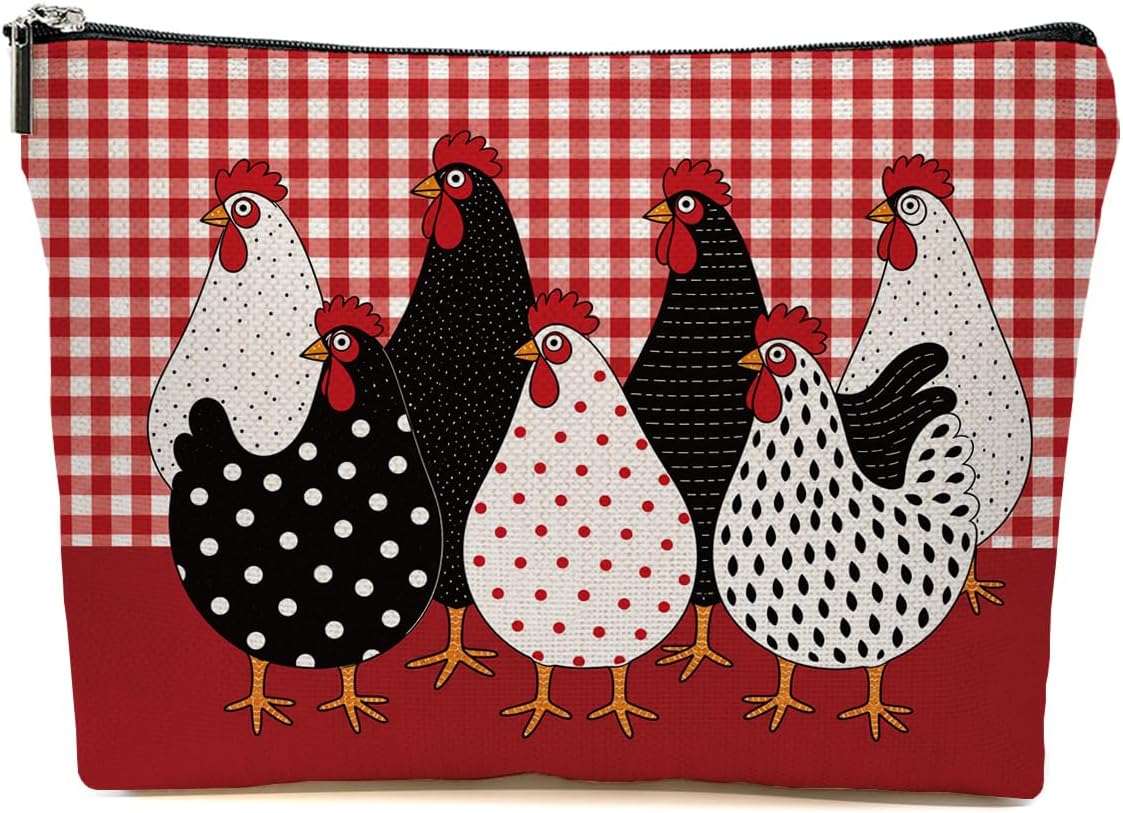 Chicken Makeup Bag, Chickens Gifts Cosmetic Bag Travel Toiletry Bags