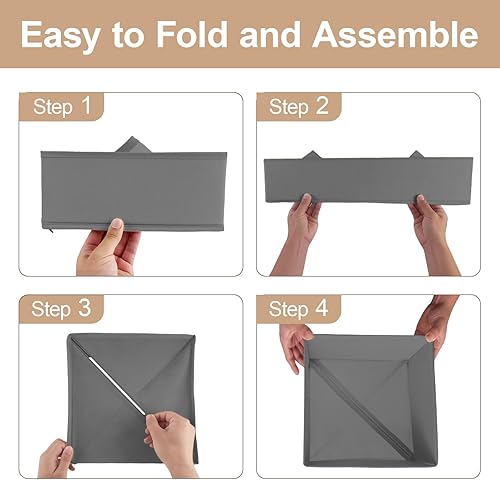 Vista 5 de Organizador de cajones de ropa, organizador de aparador para ropa de bebé, ropa interior, calcetines, organización de guardería, divisores de Gris