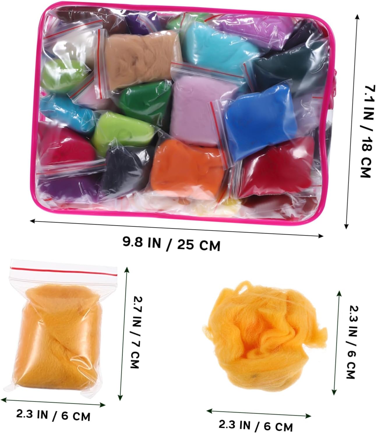 GARIOUANS 1pack Wool Roving Yarn Craft Material for Needle Felting DIY Craft Kit Rich Options Easy to Use