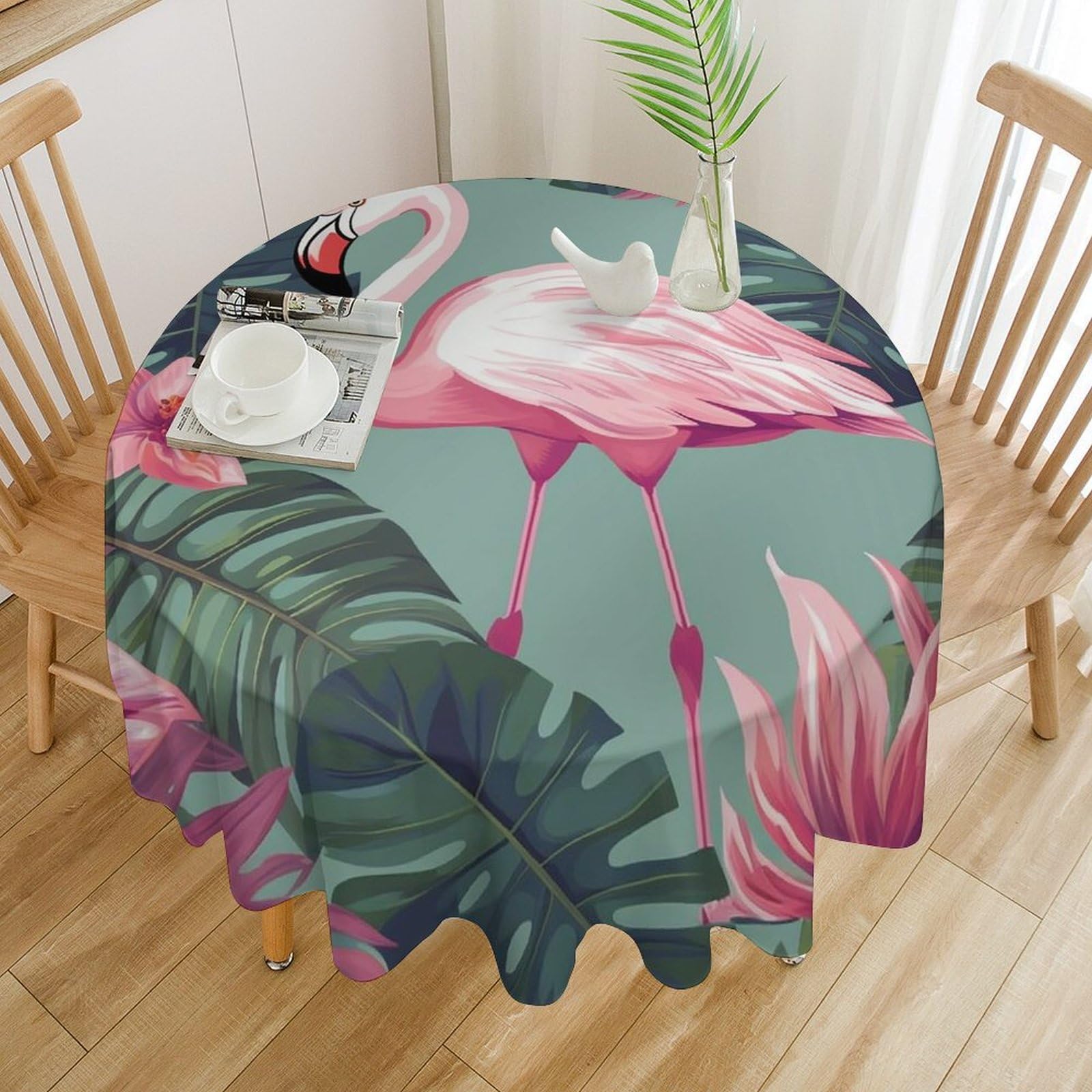 Nappe de table ronde imperméable 127x127 lavable en machine de fête
