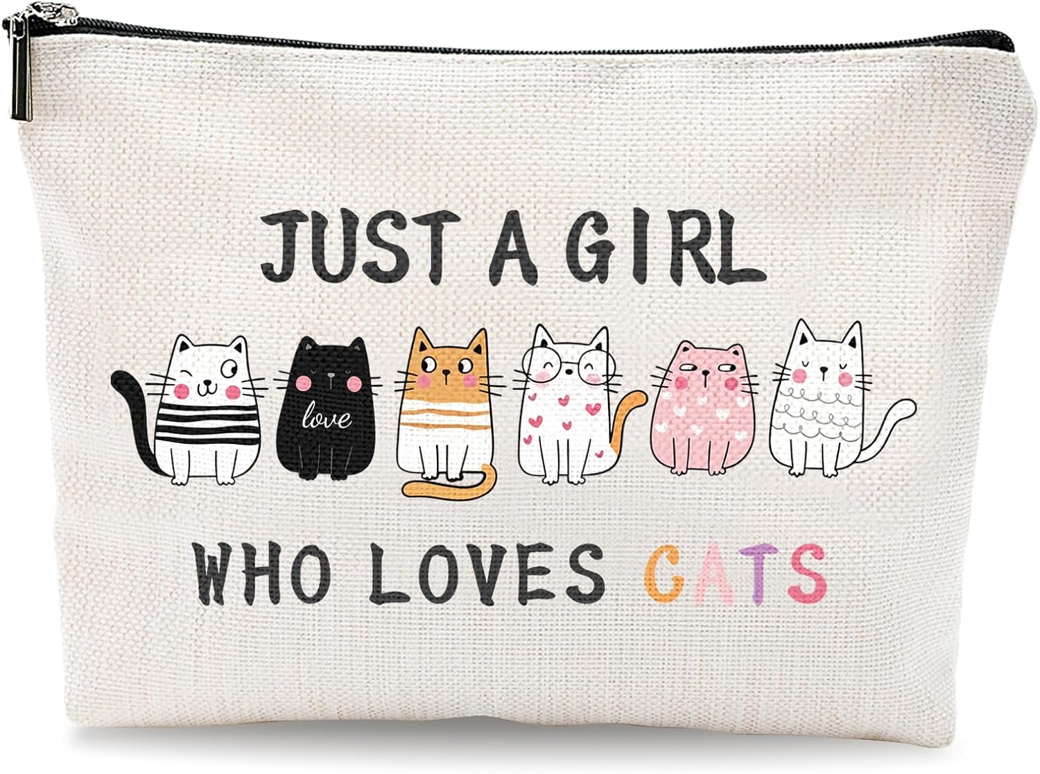 Cat Gifts for Women, Cat Themed Gifts, Cat Mom Gifts for Women Daughters, Friends, Teen Girl, Travel Makeup Bag, Cosmetic Bag Zipper Pouch