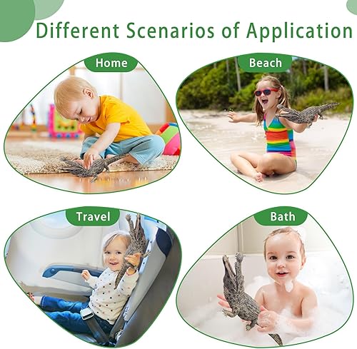 Miniatura 46 de EOIVSH Mosasaurus - Juguete grande de Mosasaurio gigante de pretector oceánico, mordiendo un pterosaurio, monstruo marino prehistórico, figura