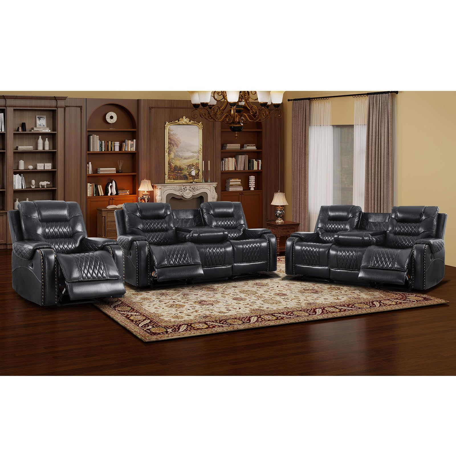 EBELLO Faux Leather Reclining Set