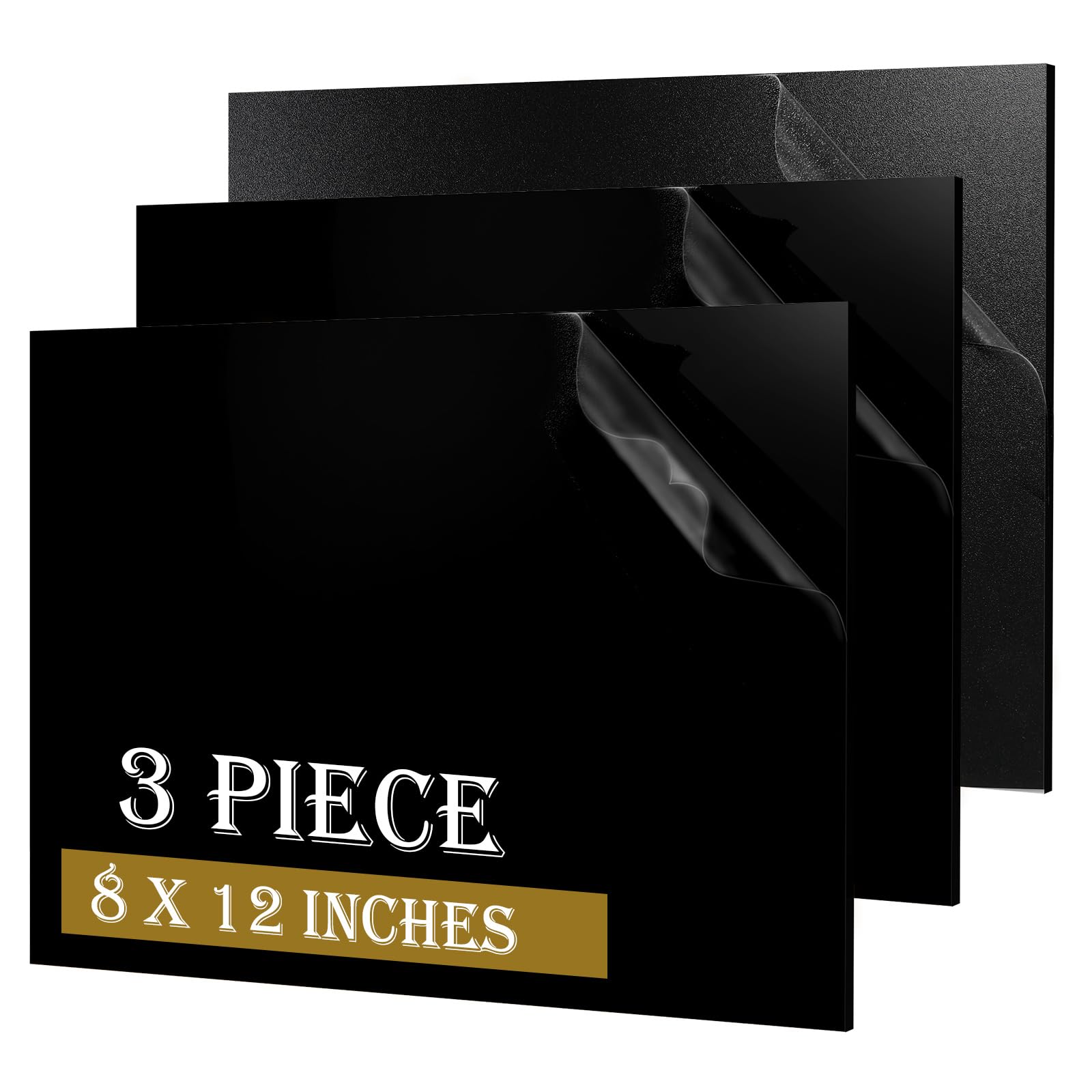 Corrugated Plastic Board Black Pack- BLACK ABS PLASTIC SHEET 1/4 Thick 12 X 24 Nominal Construction Plastic Sheets