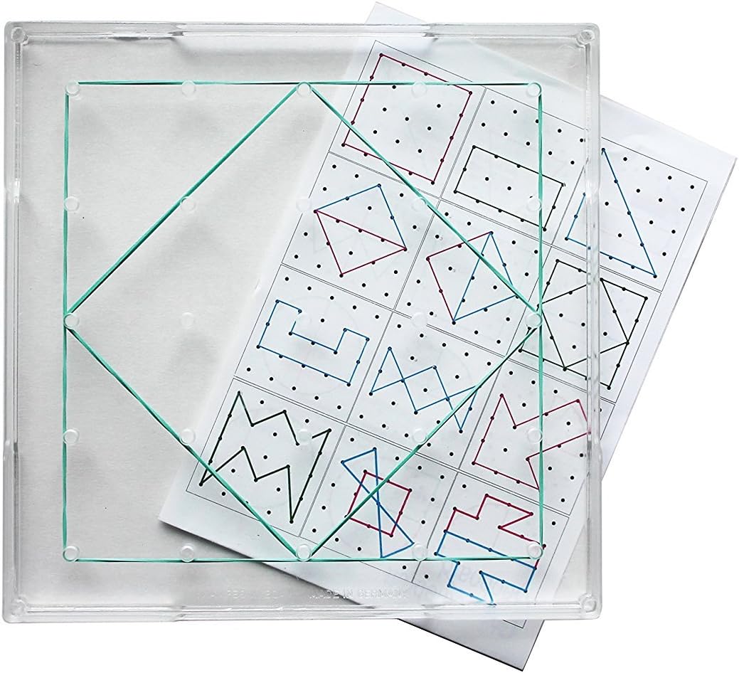 WISSNER 81600 Geobrett Square 15 x 15 cm, Stackable, Transparent with Rubber Rings, and 12 templates