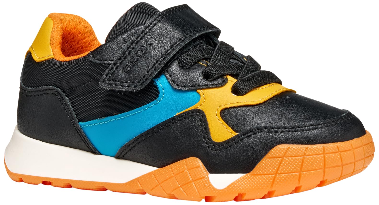 Geox Boys J Rann-e Boy Sneaker, Black Watersea, 12.5 UK