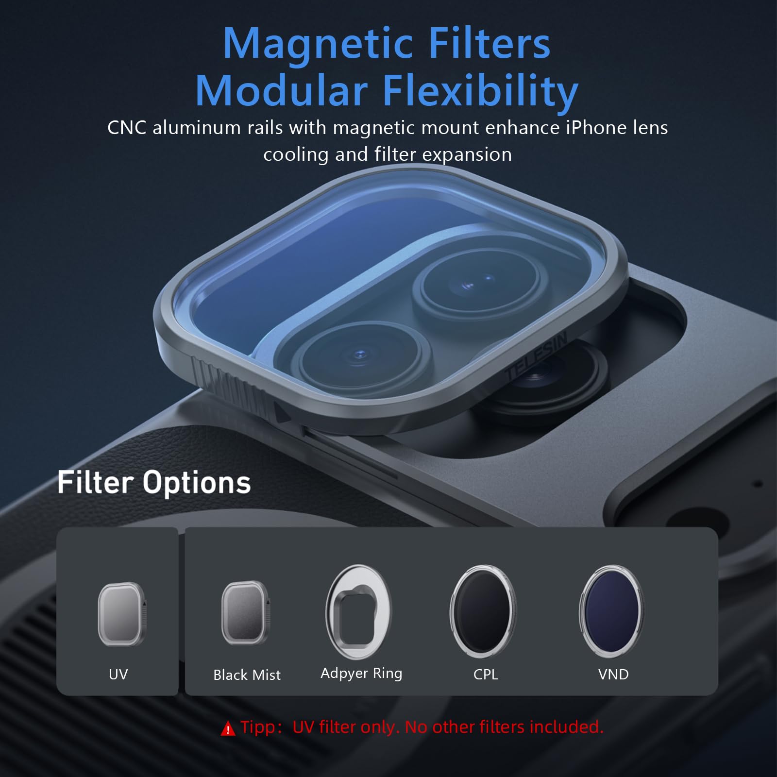 Master Grip Kit für iPhone 17 Pro Max,AFAITH Magnetic Handy-Kameragriff mit Phone Selfie Light und UV-Filter,Creator Kit Integrierter 3200mAh Akku, Wireless Charger, Kühlende Graphen Handyhülle