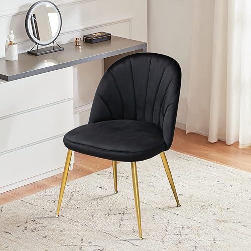 Miniatura 7 de Juego de 4 sillas de comedor, sillas de terciopelo modernas de mediados de siglo, sillas decorativas para sala de estar, dormitorio, sillas de club,