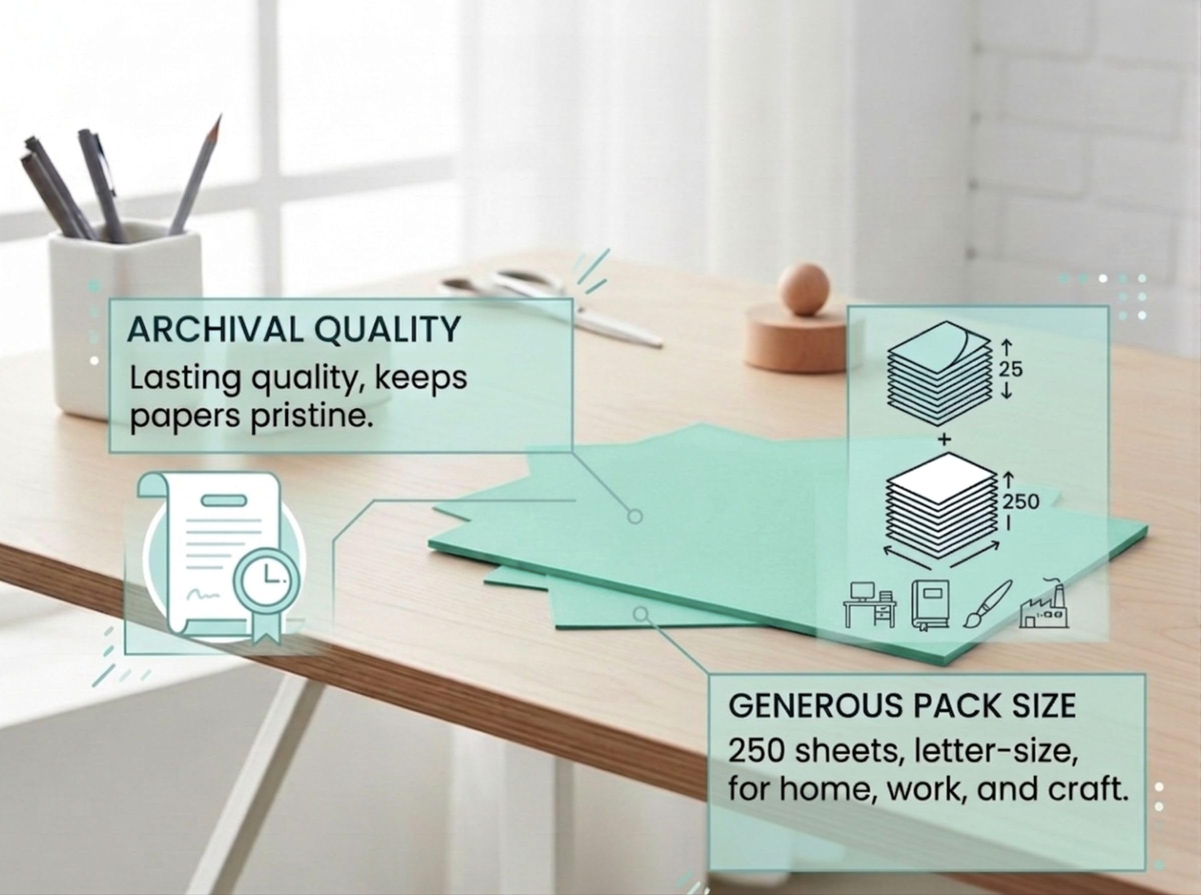 Couverture en vélin Bristol de 30,4 kg, finition lisse, lot de 250 feuilles - Papier cartonné lourd de qualité supérieure pour travaux manuels, impression et projets professionnels, sans acide (1