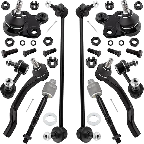 YMAUGP 10 unidades de barras estabilizadoras delanteras y traseras varillas de acoplamiento exteriores interiores rótulas inferiores para Acura ILX