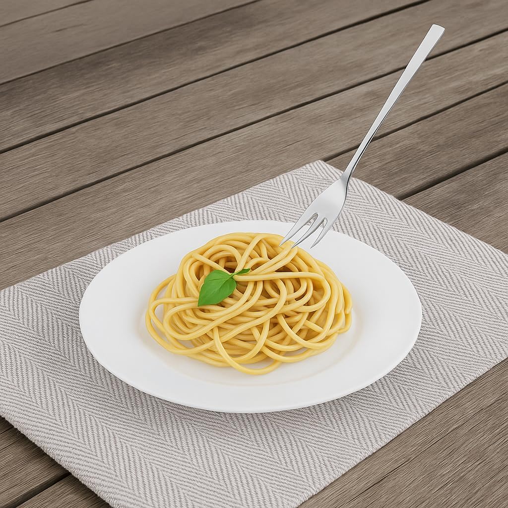 Dessert Forks Set 3-15 cm 18/10 Stainless Steel, Mirror Finish, Ergonomic Slim Handle, Rustproof, Dishwasher Safe