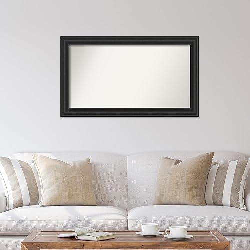 Miniatura 4 de Amanti Art Espejo de baño negro para sobre fregadero, 27 x 46 pulgadas, espejo rectangular negro de naufragio, marco de madera rústica grande, se