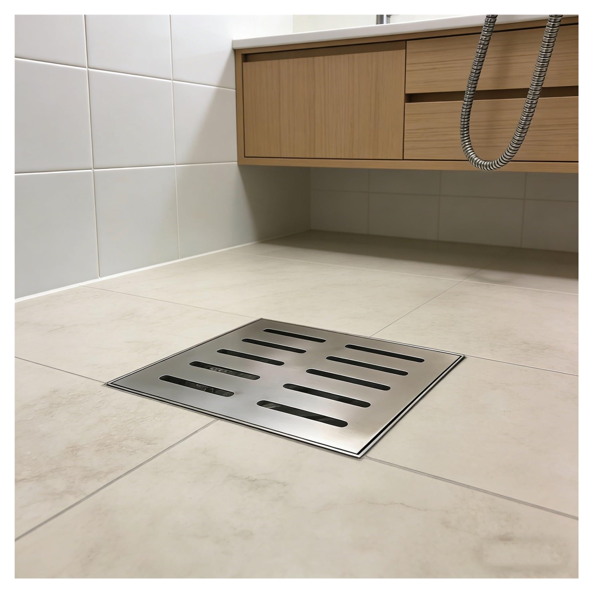 Grille de vidange en acier inoxydable durable pour cour et douche moderne