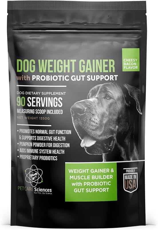 Suplemento para Ganho de Peso de Cães com Probióticos PET CARE Sciences – Sabor Bacon com Queijo, 90 Porções