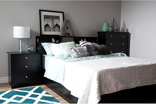 Miniatura 4 de South Shore Estación de carga Vito Nightstand - Negro puro