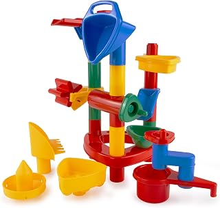 Lena Happy Sand 24 Pieces - Bath Toy and Water Toy for Kids to Assemble Them, ABS Plastic Sandbox Set in Foldable Box, Bath Toy from 2 Years