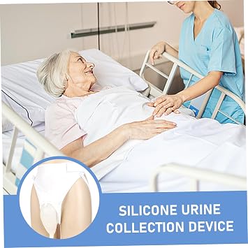 Female Urinal External Catheter for Women, Wearable Silicone Female Urinal for Bedridden with High-Elasticity Waist Belt, Reusable Portable Womens with 2 Pee Bags