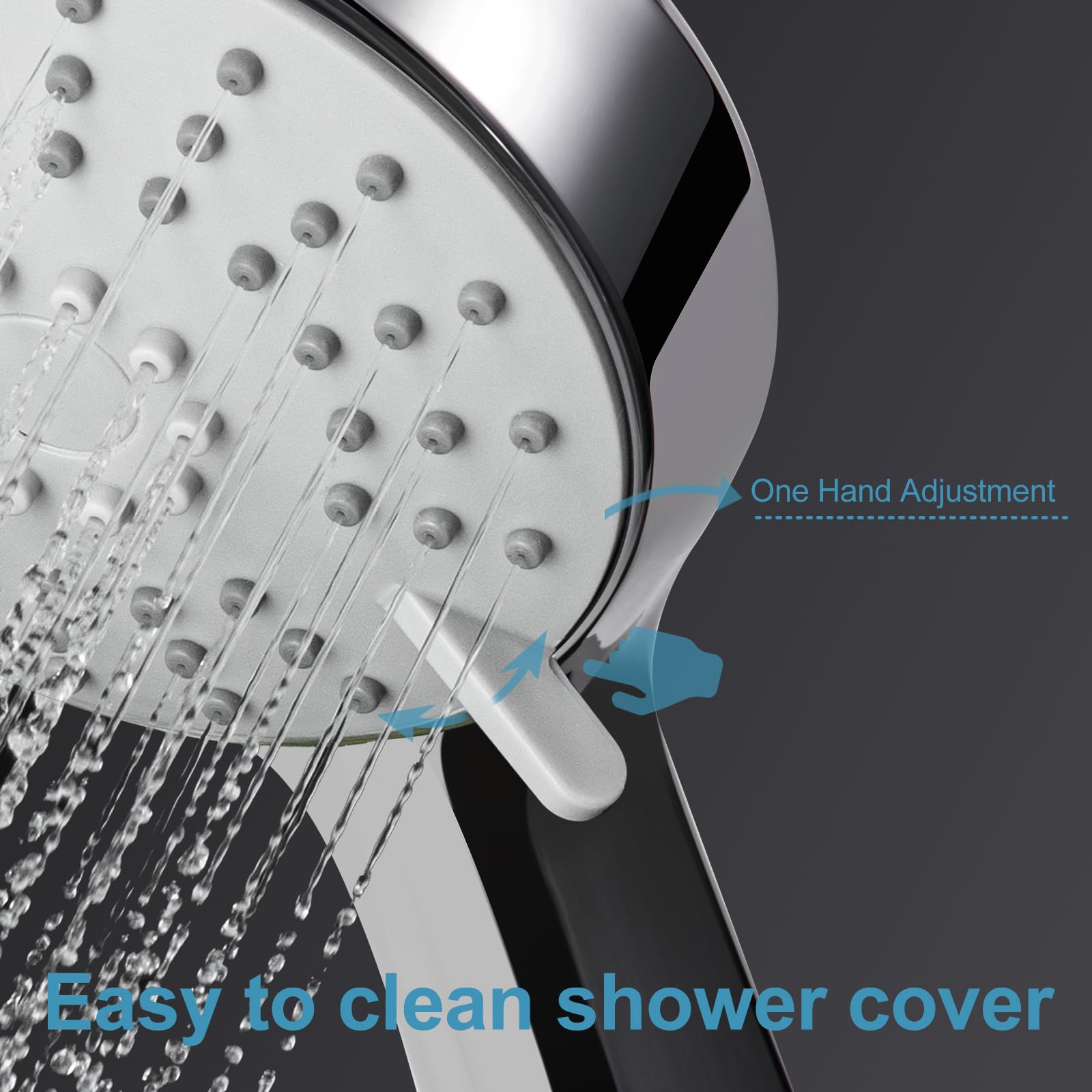 OFFO Shower Riser Rail Kit, Shower Slide Bar 70cm with 3 Modes Shower Head and Hose Set, 1.6m Stainless Steel Hose - Image 4