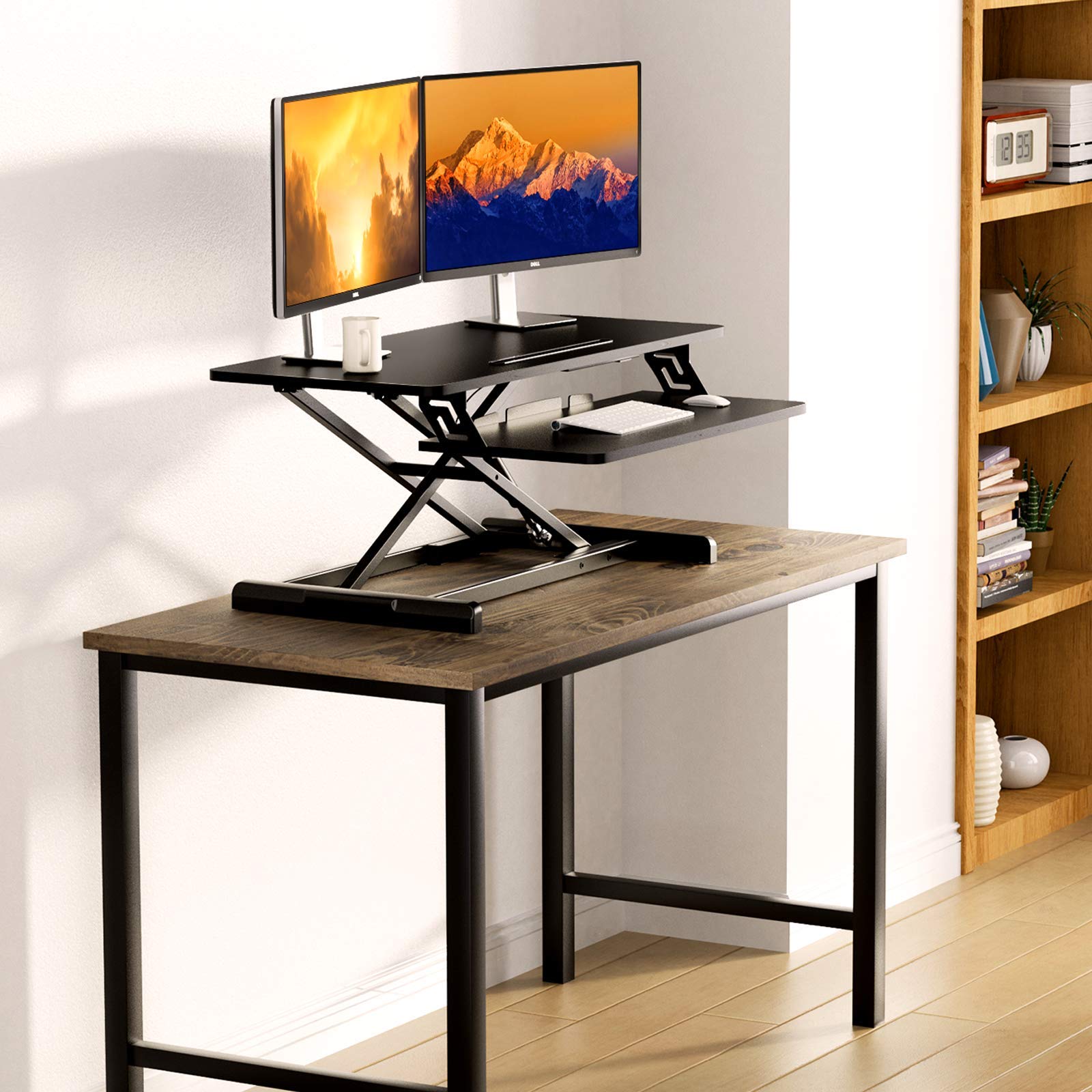 ErGear Standing Up Desk Converter Height Adjustable Sit Stand Desk with