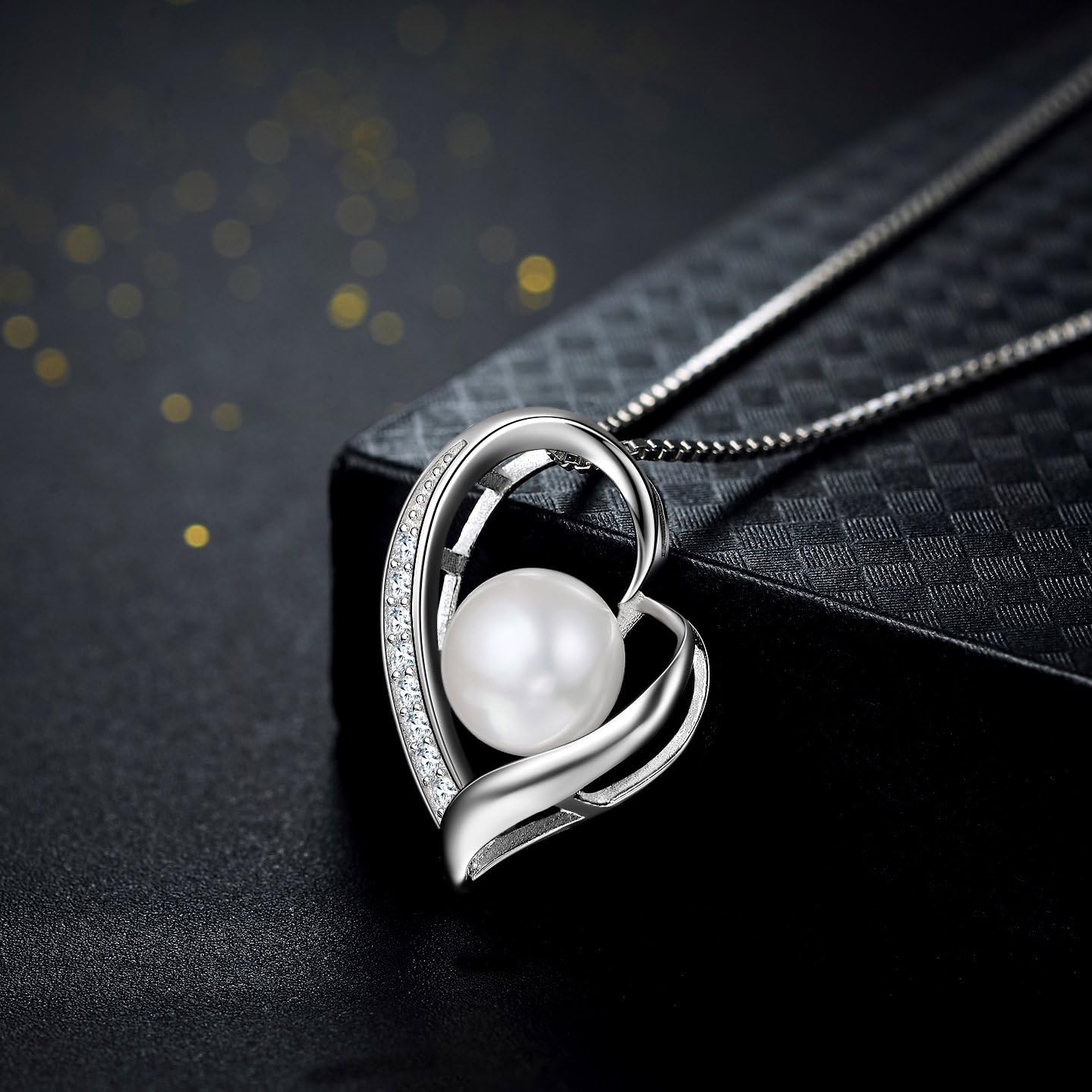 Yuilok Jewelry Collier De Fee En 925 Argent Et Cristal Bleu