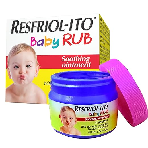 Resfriol-ito Baby Rub - Gentle, Soothing Chest Ointment Balm for Babies 3 months or older 1.76 Oz
