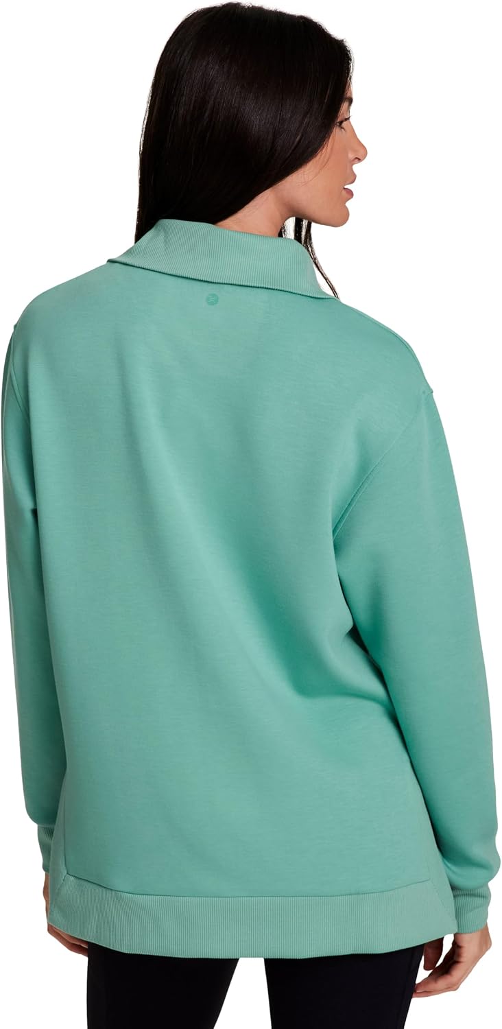 RBX Active 1/4 Zip Luxe Athleisure Sweatshirt for Women, Relaxed Lightweight Mock Neck Quarter Zip Pullover