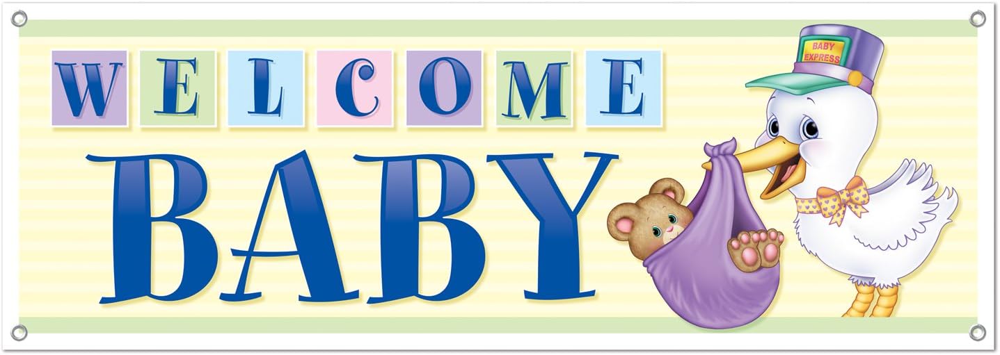 Welcome Baby Sign Banner Party Accessory (1 count) (1/Pkg)