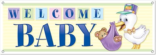 Miniatura 5 de Beistle 50178 Its A Boy Sign Banner 5 x 21 azul claroblancorosapúrpuraverdeamarillo