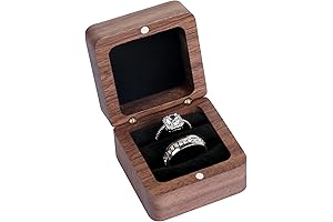 Attractive Wooden Ring Box for Wedding, Engagement and Proposal