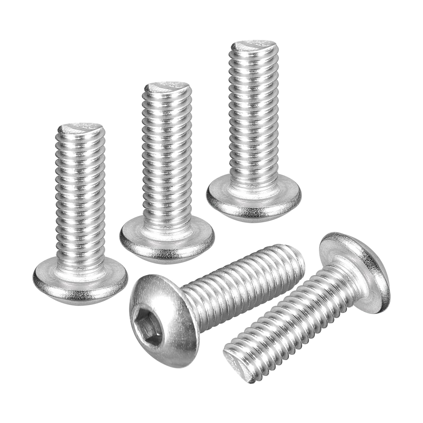 DTGN M4-0.7x12mm Button Head Socket Cap Screws - 50Pack - Good for Road Bicycle, Mountain Bike, Auto, Motorcycle - 304 Stainless Steel Whitewashed - Hex Socket Drive Fasteners โ image 1