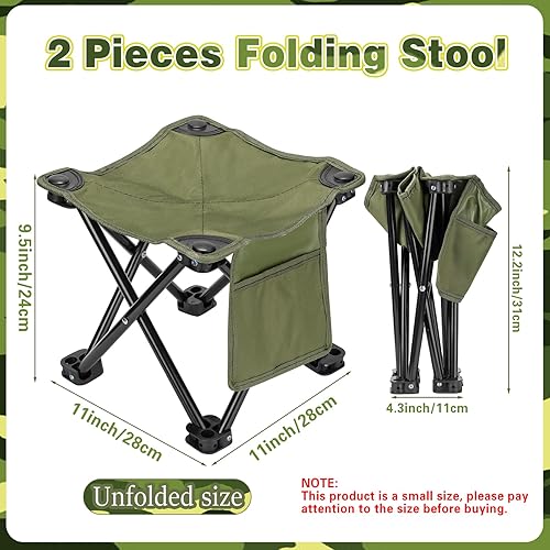 Miniatura 2 de 2 taburetes de camping ligeros resistentes portátiles con bolsillo lateral cómodos y pequeños sillones plegables para camping pesca senderismo