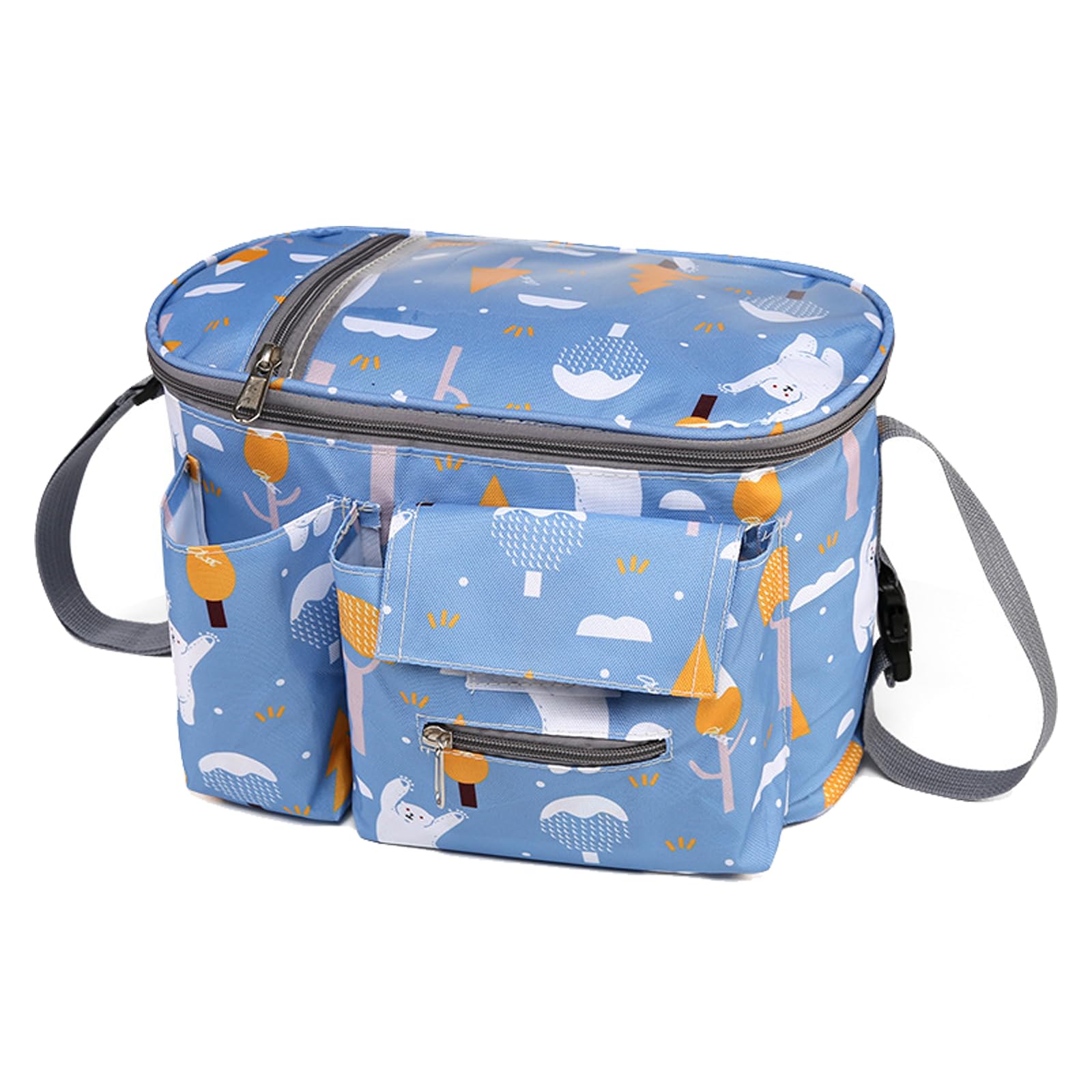 ZYHUI Baby Changing Bag Oxford Cloth Tote Nappy Messenger Bag for Women Nylon Pram Bag Large Capacity Shoulder Handbag Travel Duffel Bag (Trolley Bag, Blue)