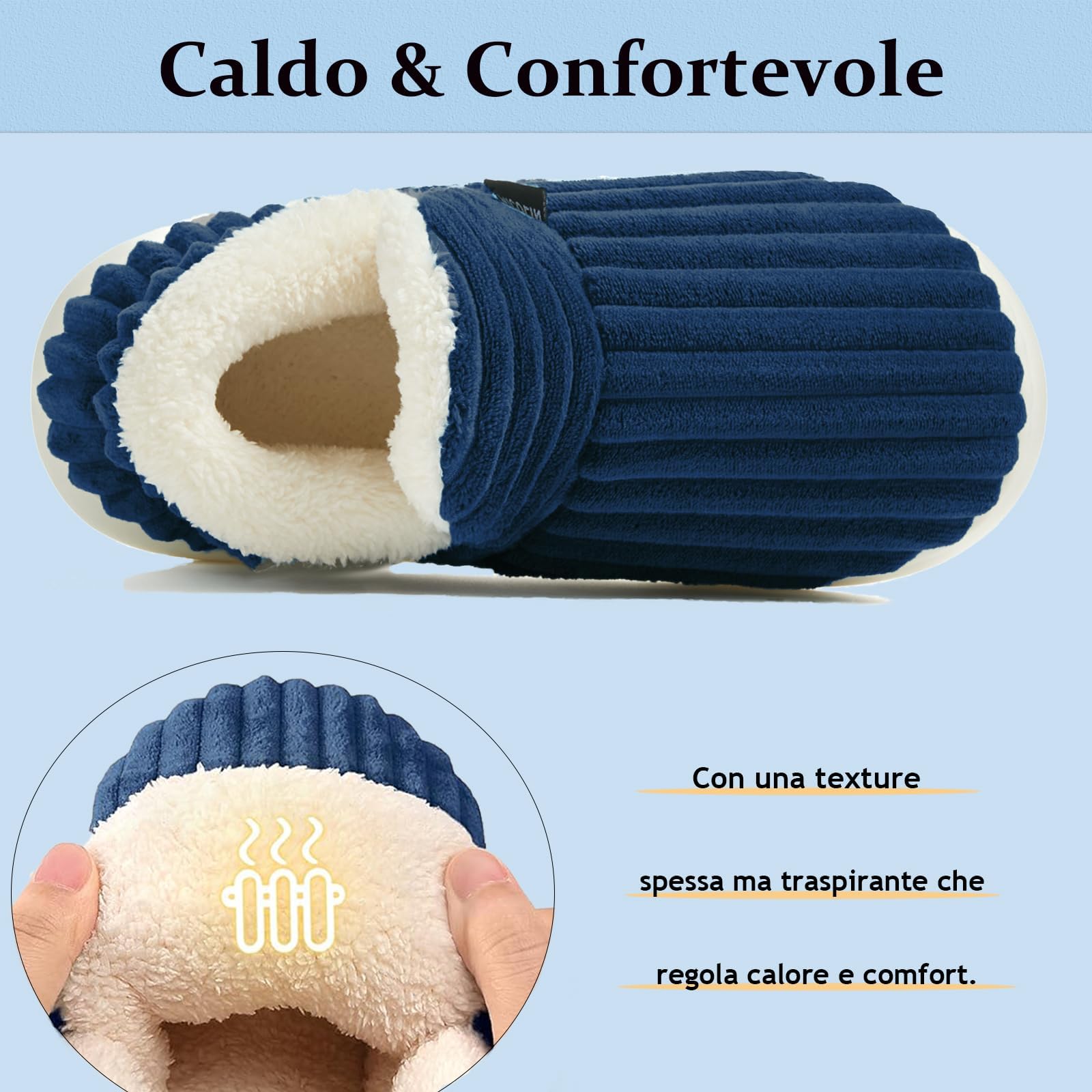 Coswind Pantofole Donna Uomo Invernali Ciabatte Calde Chiuse Peluche with Memory Foam Pelose Eleganti Comode Morbide Antiscivolo