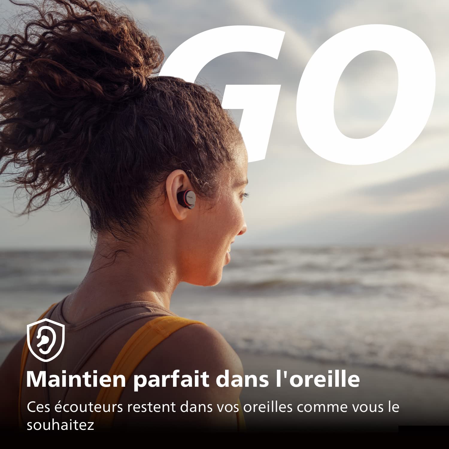 Casque sport sans fil intra-auriculaire Go True Wireless Philips TAA7507BK à réduction de bruit Pro Noir