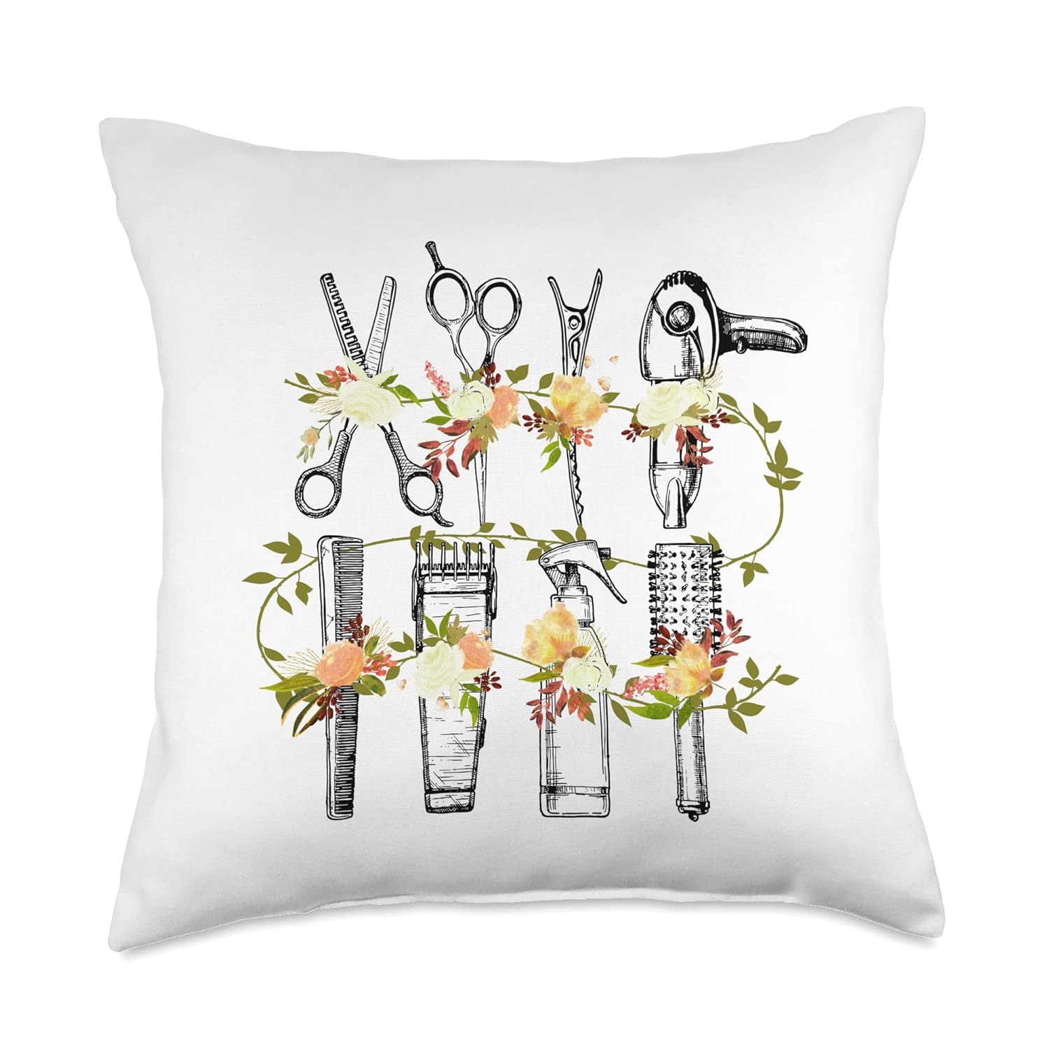 Funny Hair Stylist Tools Gift Hairdresser Women Barber Shop Throw Pillow