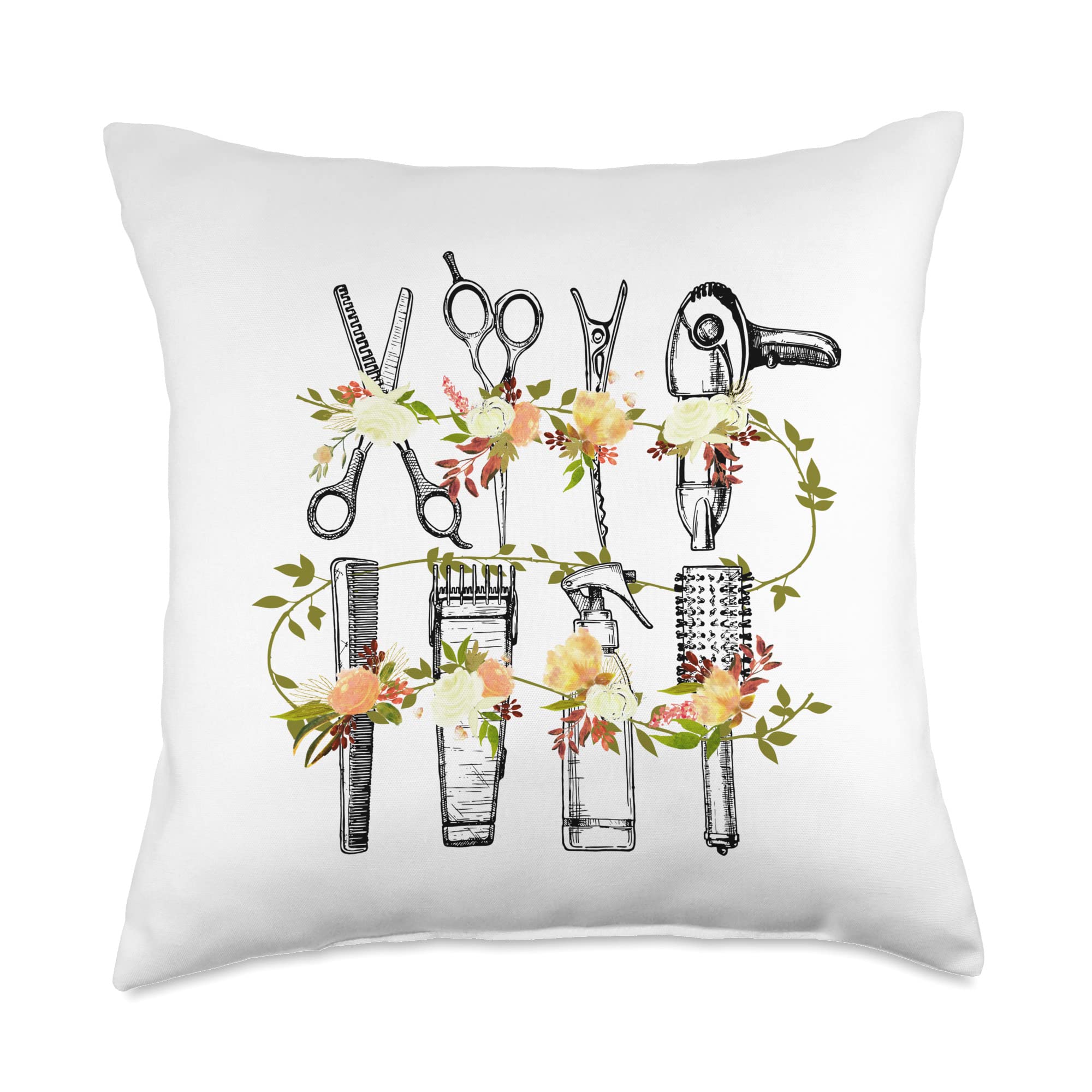 Funny Hair Stylist Tools Gift Hairdresser Women Barber Shop Throw Pillow