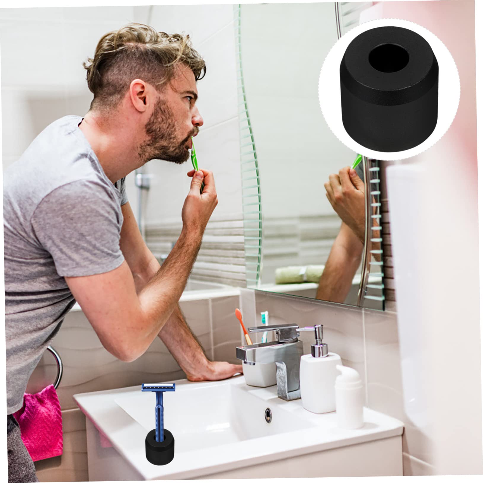 NOLITOY Double Safety Razor Stand Razor Base Holder for Shaving Organization Black