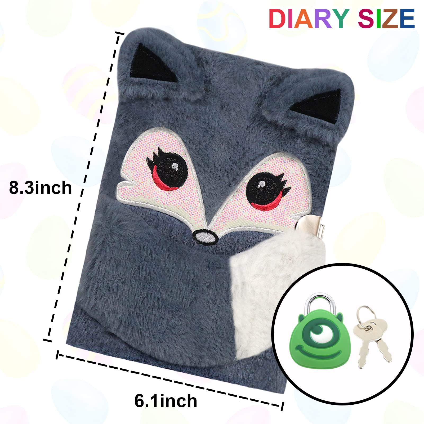 Amazon.com: ParkistStar Plush Fox Diary with Lock | Furry Kids