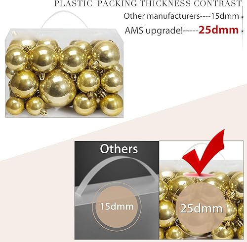 Vista 52 de AMS - Adornos chapados, bolas de Navidad, para decoración de fiestas de vacaciones, colección de árbol para boda, Acción de Gracias, fiesta